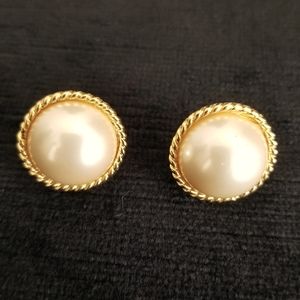 Vintage | Fashion Pearl Style Rope Trim Earrings